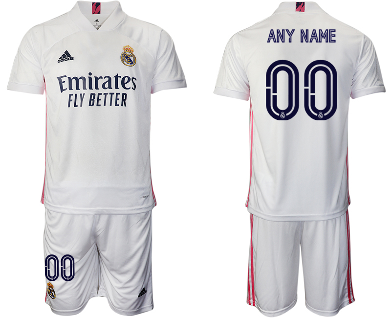 Men 2020-2021 club Real Madrid home customized white Soccer Jerseys